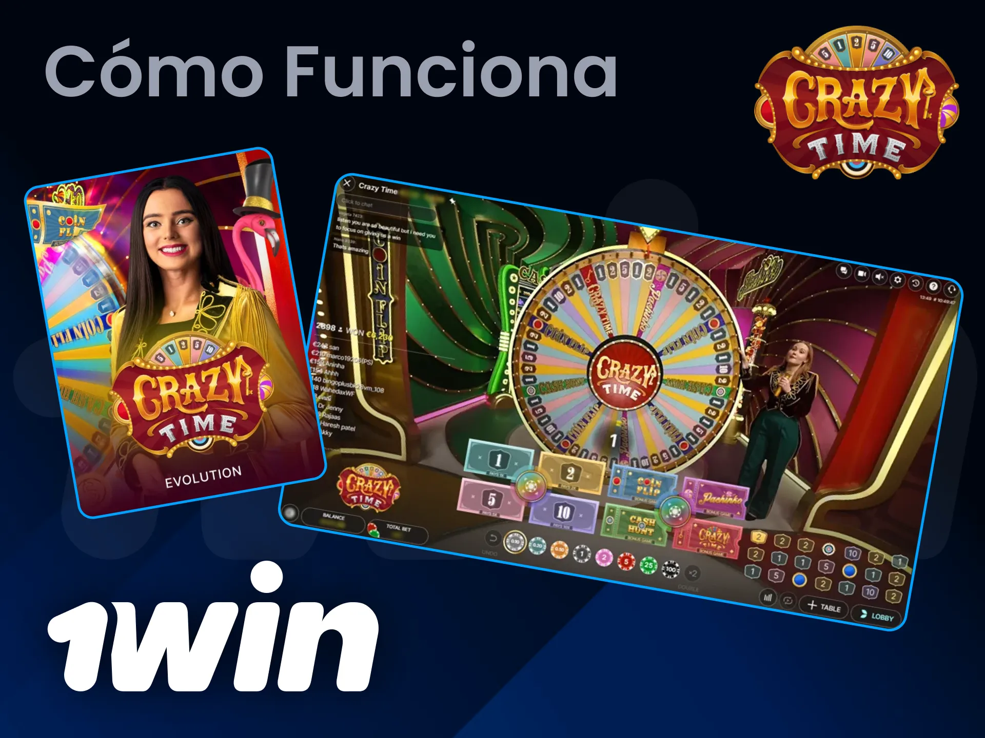 Descubre cómo funciona Crazy Time en la plataforma 1win Chile.