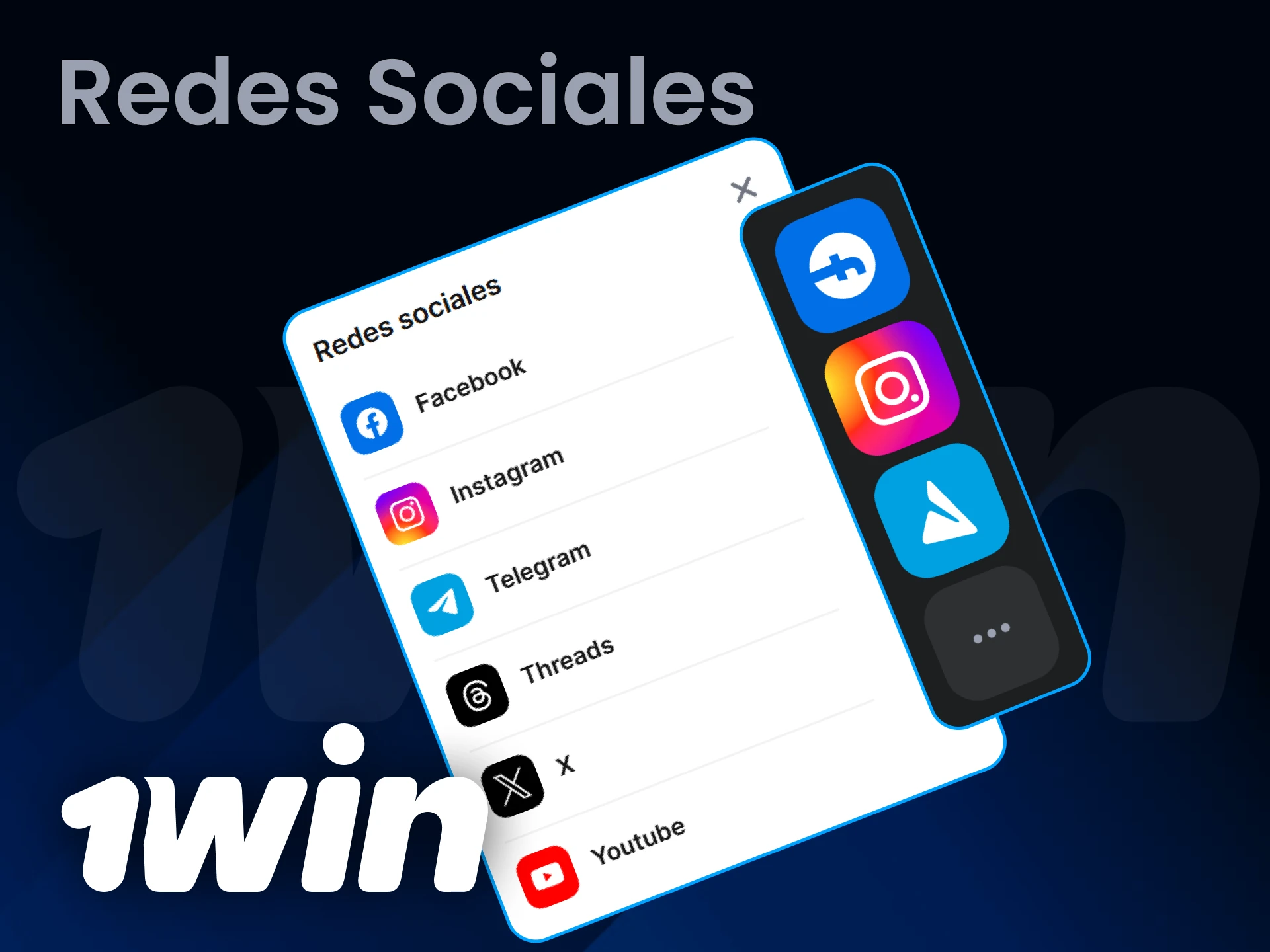 1Win está presente en varias redes sociales.